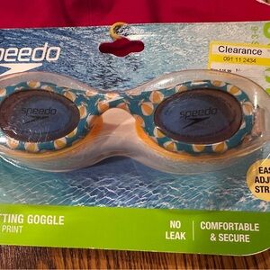 Speedo Kids NO LEAK Goggles with Blue and Orange‎ Print NEW
